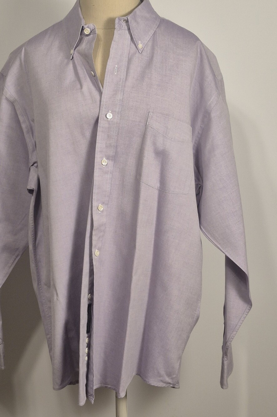 Vintage Cambridge Classics Men’s Lavender Pinpoint Oxford Button-Down Shirt 17.5